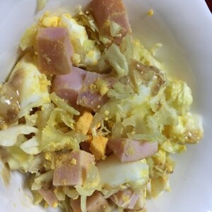 キャベツとハムと卵のマカロニサラダ